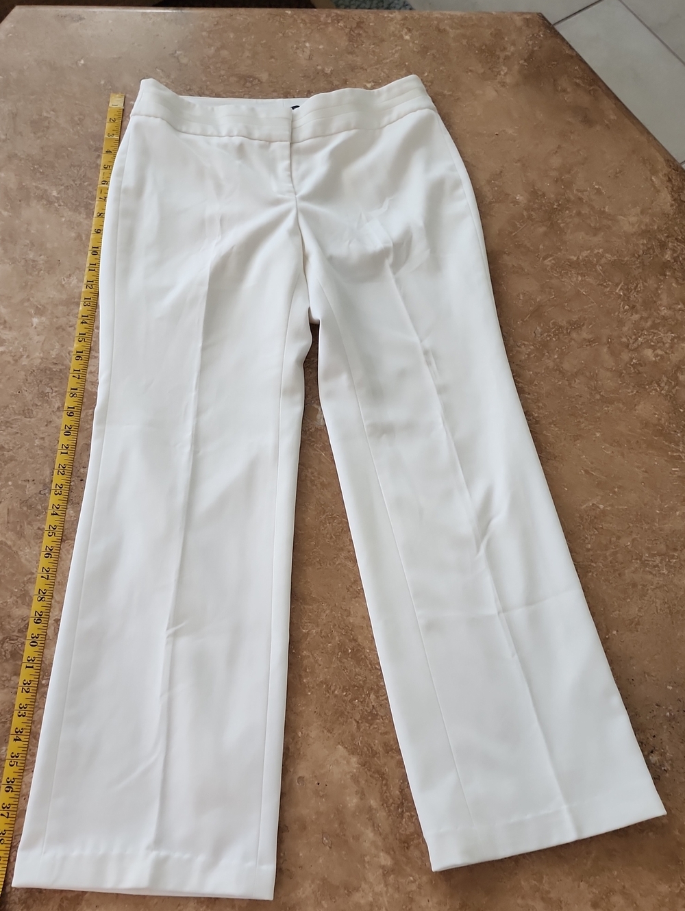 White House Black Market Women's White Wide-Leg Dress Pants